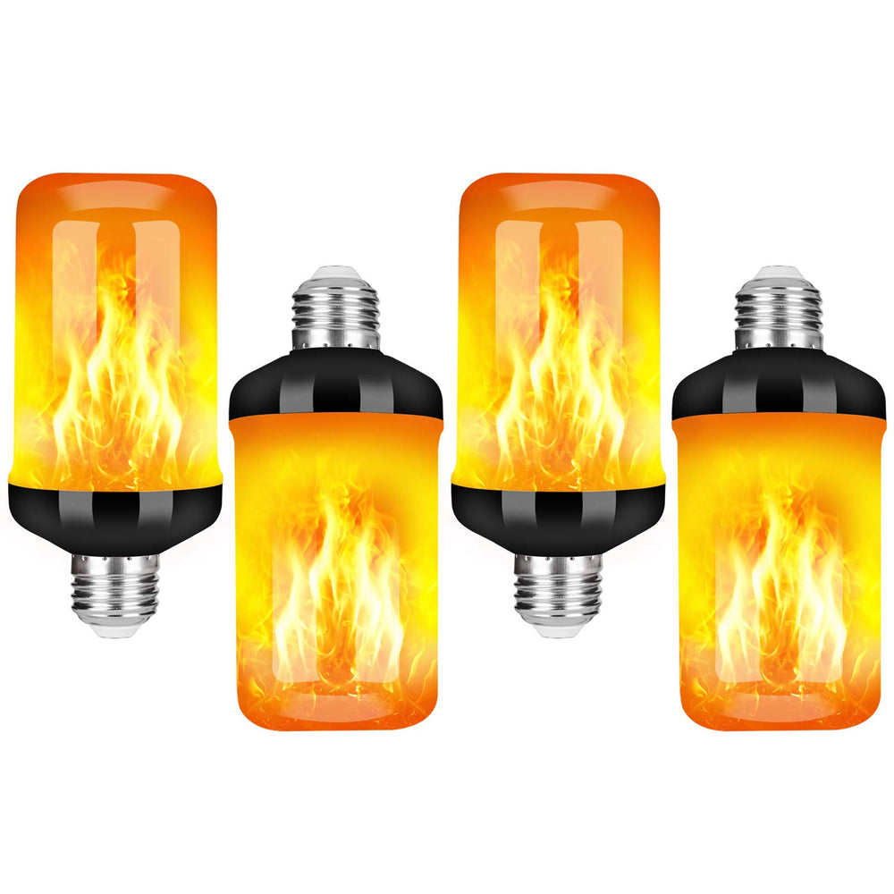 Y- Stop LED Flame Light Bulbs, 4 Modes Flickering Light Bulb with Upside Down Effect, E26 Base Fire Bulb for Halloween, Christmas Decorations, Party