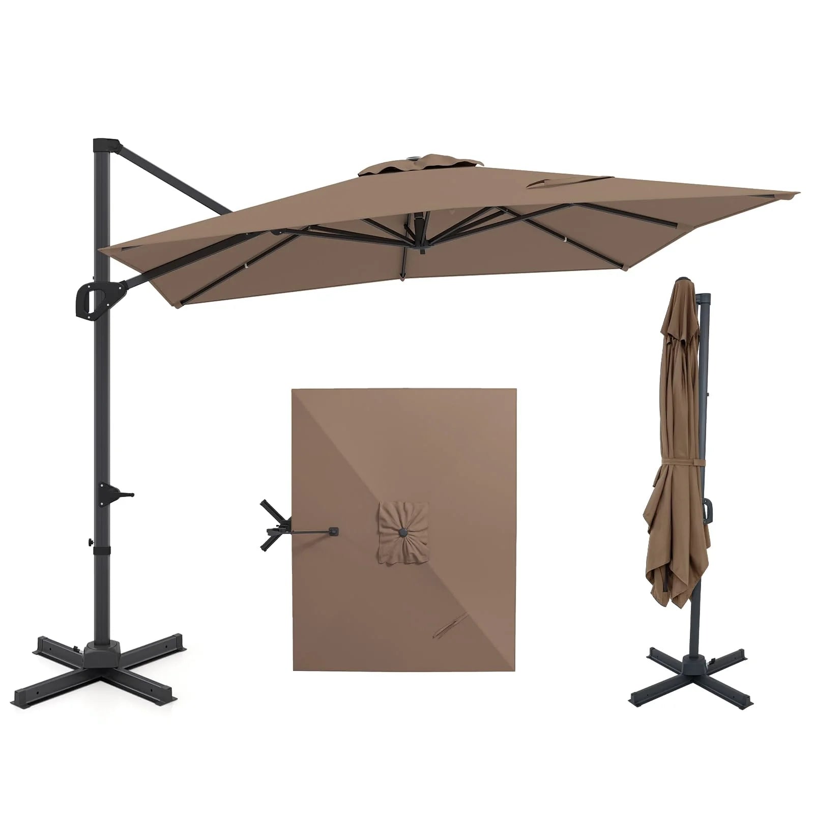 Tangkula 11 x 9 FT Patio Umbrella Large Offset Cantilever Outdoor Umbrella