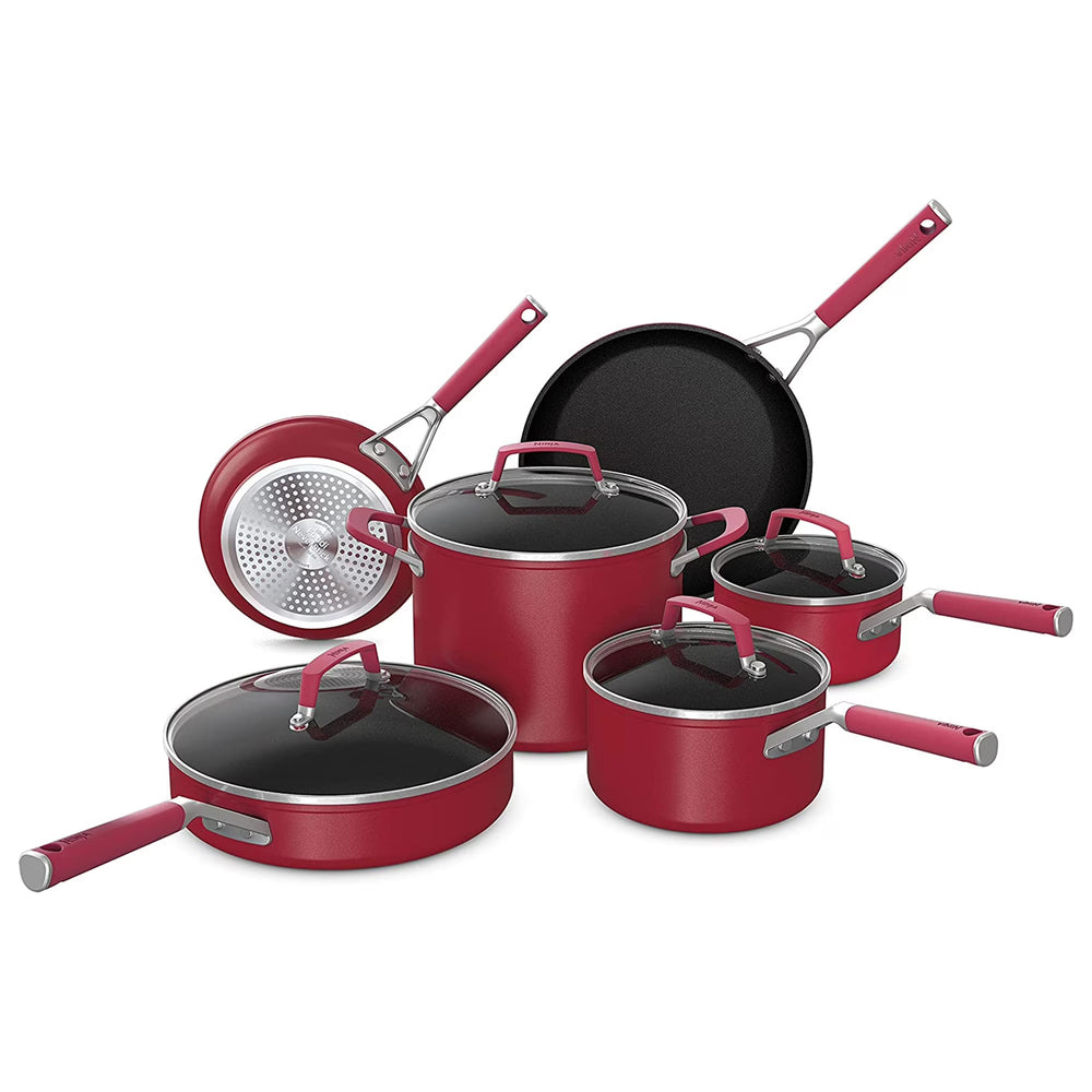 Ninja Foodi Neverstick Vivid Oven Safe 10 Piece Pots and Pans Cookware Set