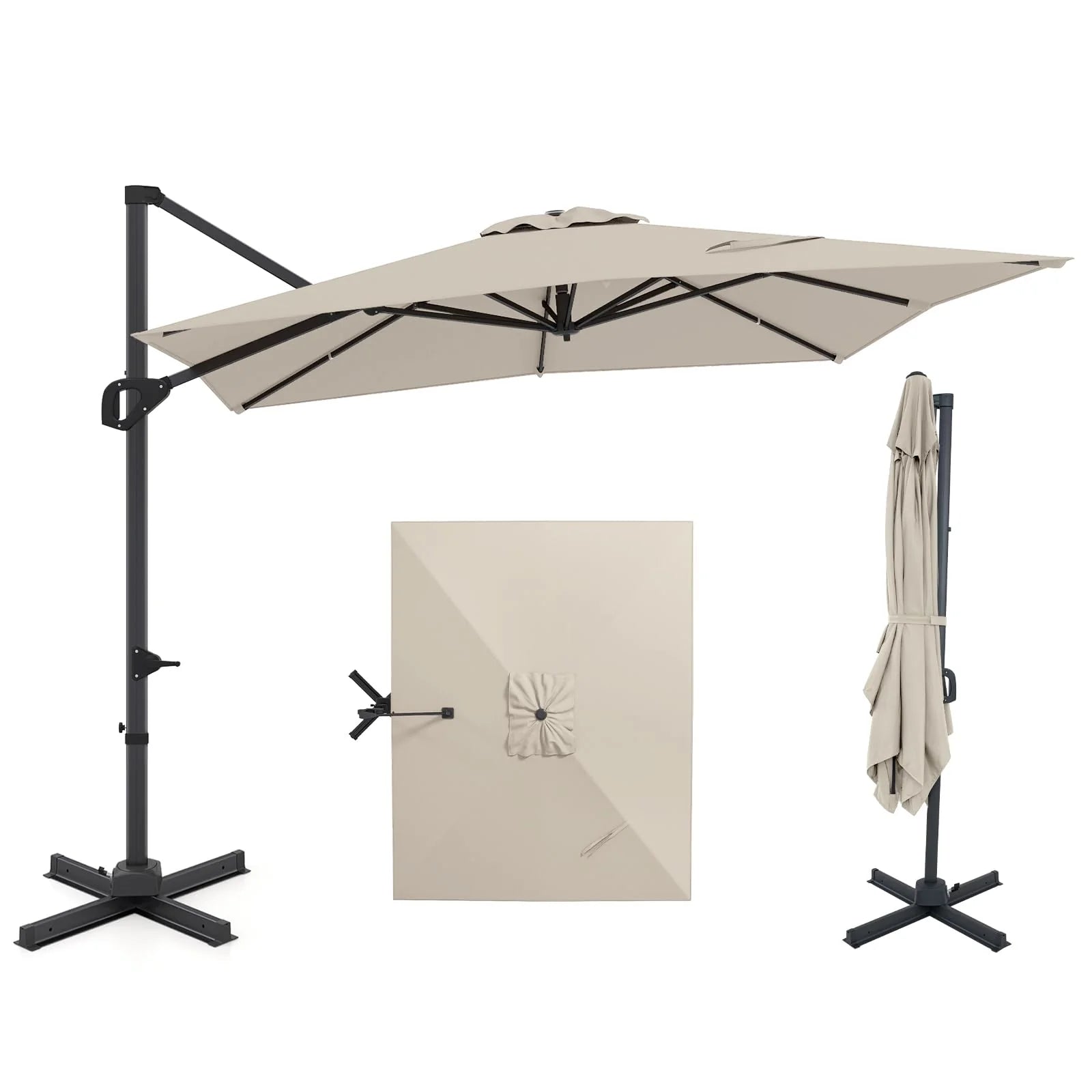 Tangkula 11 x 9 FT Patio Umbrella Large Offset Cantilever Outdoor Umbrella